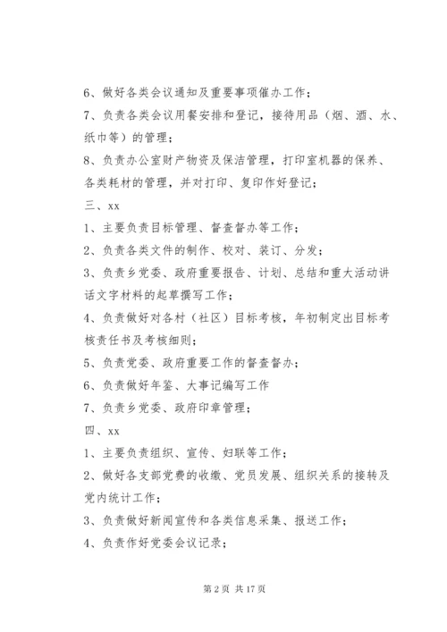党政办公室分工.docx