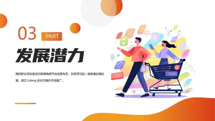 橙色英语专业大学生职业生涯规划求职综合展示PPT