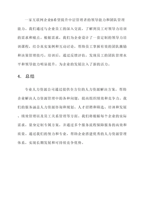 专业人力资源公司服务方案