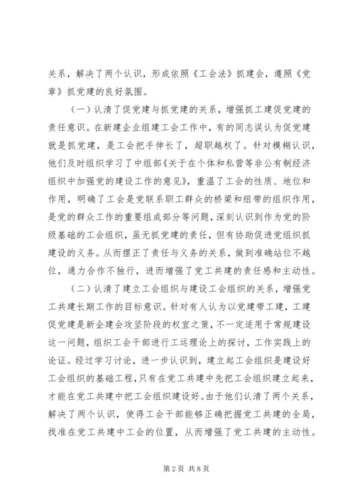 党工共建全力推进非公有制企业工会组织建设.docx