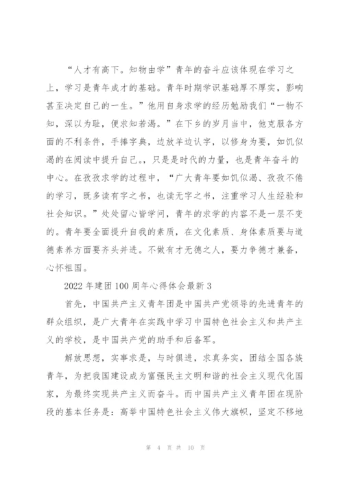 2022年建团100周年心得体会.docx