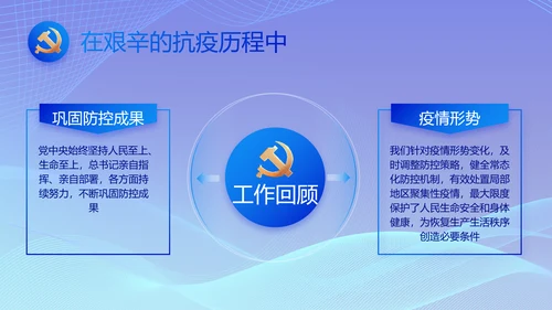 蓝色大气党建党支部工作总结汇报计划PPT党课