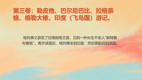 简约《格列佛游记》读书分享PPT模板