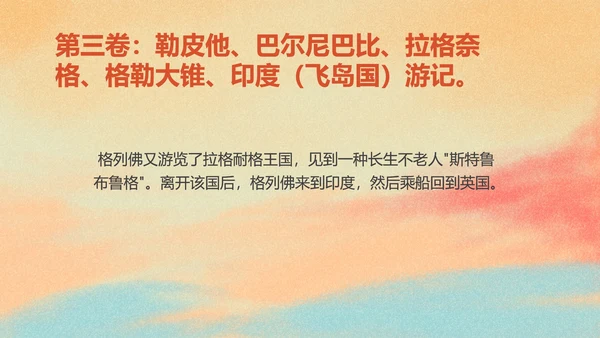 简约《格列佛游记》读书分享PPT模板