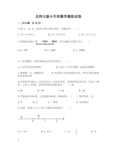 北师大版小升初数学模拟试卷（考点梳理）.docx