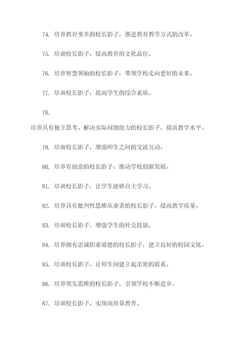校长影子培训宣传口号