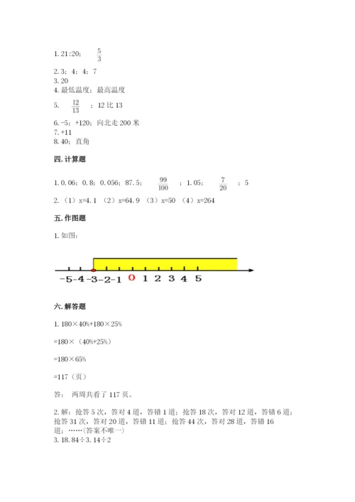 息烽县六年级下册数学期末测试卷精品含答案.docx