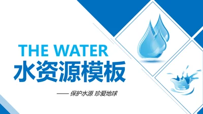 蓝色纯净动感水行业环保水资源PPT模板