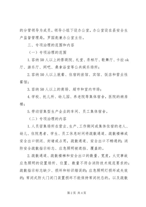人员密集场所安全隐患治理工作的实施方案.docx