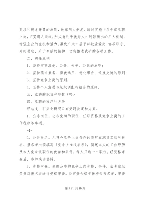 国有企业XX公司中层干部竞聘方案.docx