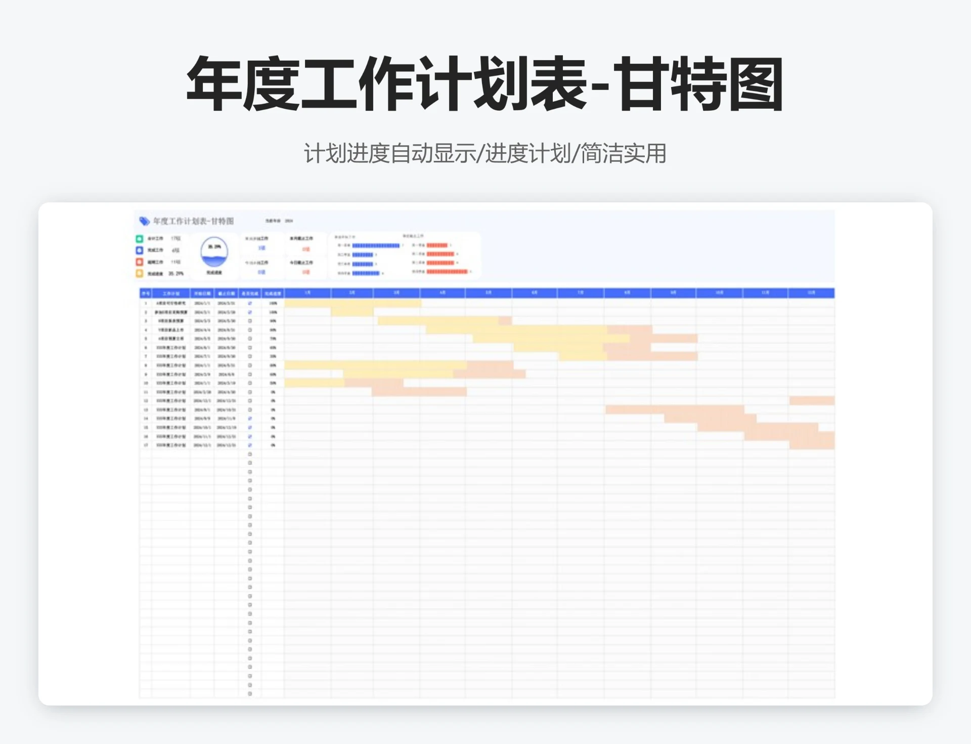年度工作计划表-甘特图