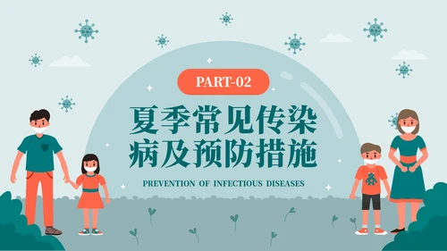 科学防病健康度夏儿童夏季传染病PPT模板