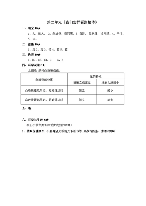 青岛版五年级科学下册15单元试题及答案含期中期末