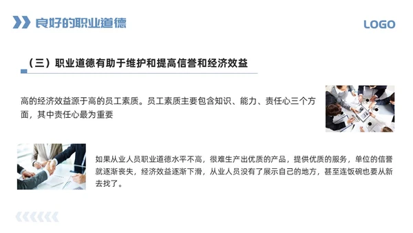 蓝色简约职业道德与职业素养PPT模板宣传PPT动态PPT