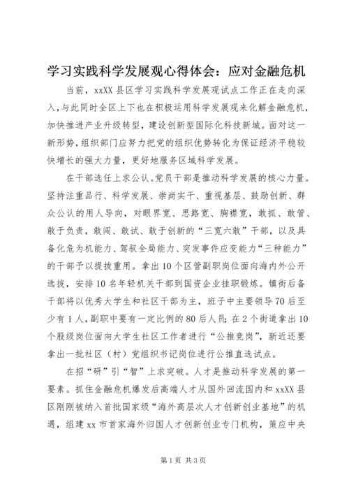 学习实践科学发展观心得体会：应对金融危机.docx