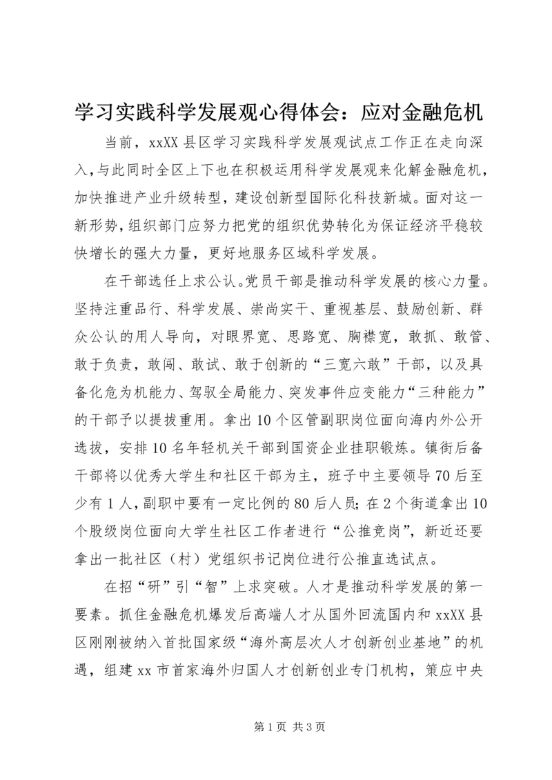 学习实践科学发展观心得体会：应对金融危机.docx