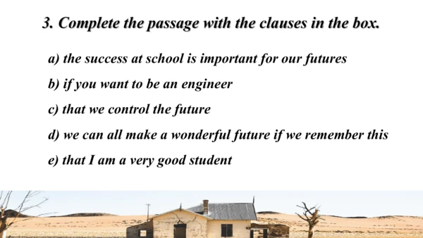 Module 8 My  future  life Unit 3 Language in use  