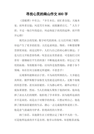 寻找心灵的南山作文800字.docx