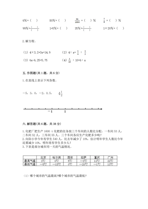 小学数学毕业测试卷及答案【名校卷】.docx