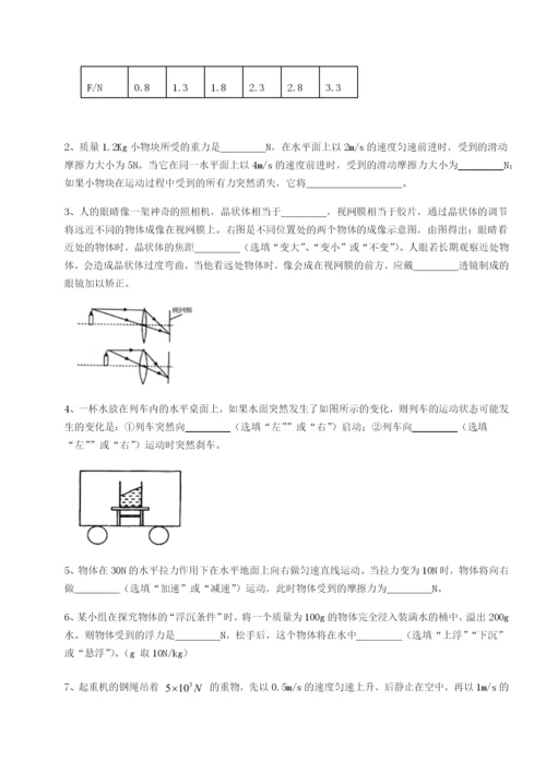 基础强化湖南长沙市铁路一中物理八年级下册期末考试定向攻克试卷（详解版）.docx