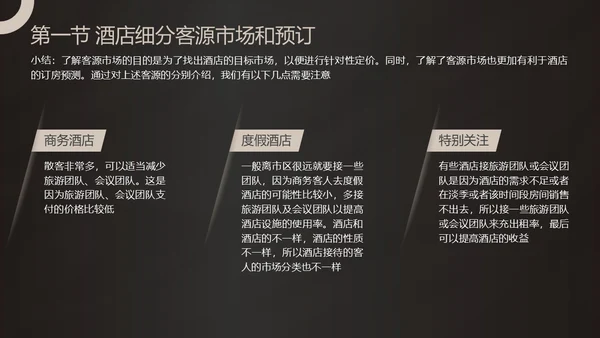 黑金商务酒店收益管理PPT模板酒店管理