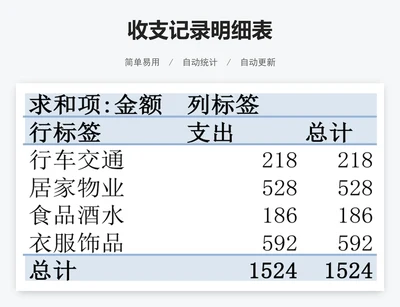 收支记录明细表