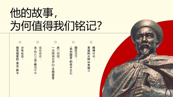 中式复古线条风人物介绍林则徐PPT模板