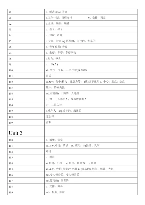 高中英语人教版（2019）必修第一册 词汇表单词汉译英默写.docx