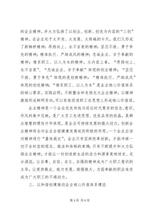 在不断创新中推进企业核心价值体系建设调研报告.docx