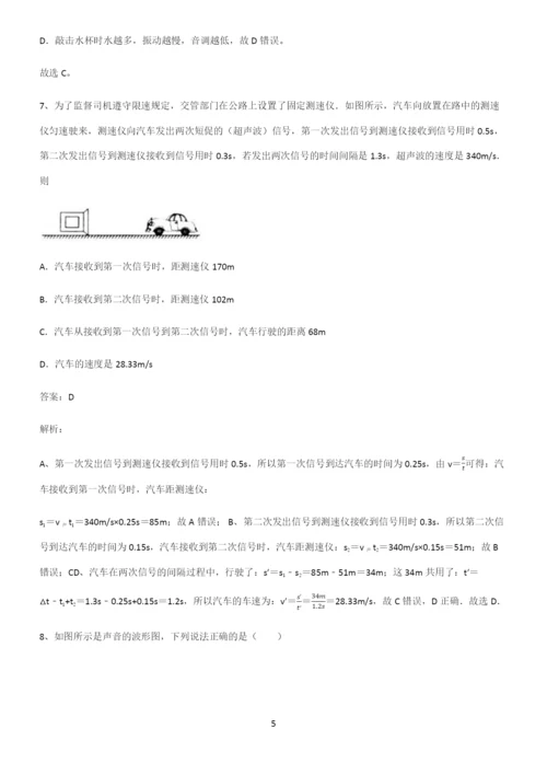 人教版初二物理声现象基础知识题库.docx