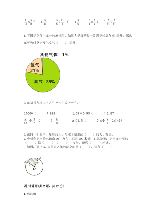 2022人教版六年级上册数学期末卷含答案【新】.docx