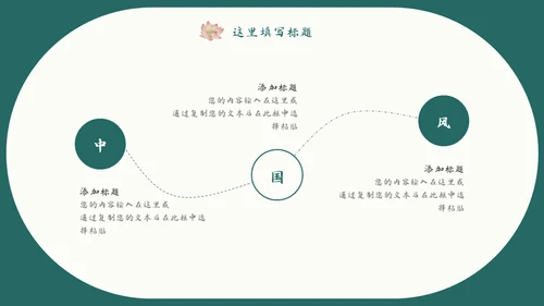 中式水彩画荷塘荷花工作汇报通用PPT模板