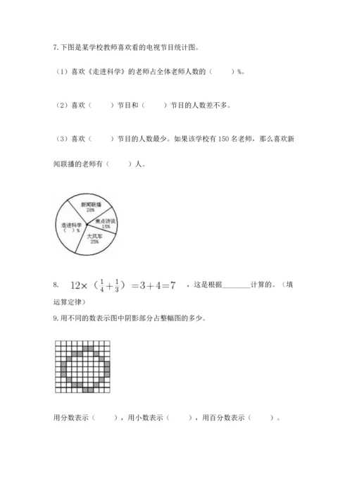 2022六年级上册数学《期末测试卷》含答案【研优卷】.docx