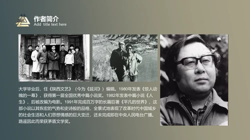 《平凡的世界》读书分享通用PPT模板