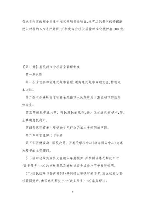 专项资金管理制度文档(10篇).docx