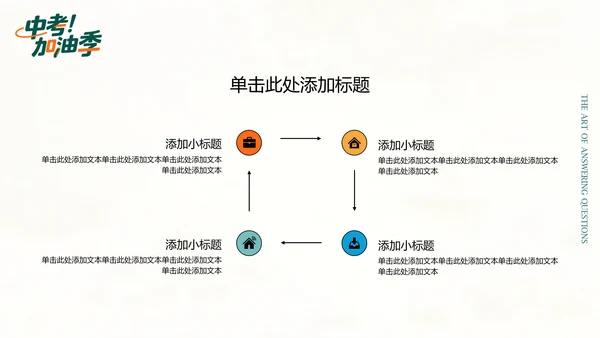 绿橙色插画风中考冲刺PPT模板
