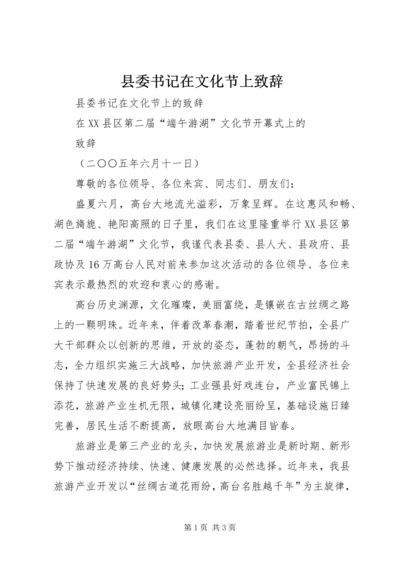 县委书记在文化节上致辞.docx