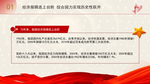 总量连上台阶结构优化升级新中国成立75周年经济发展成就综述专题党课PPT