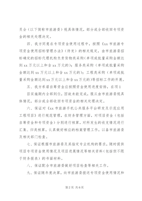 专项资金使用承诺书 (2).docx
