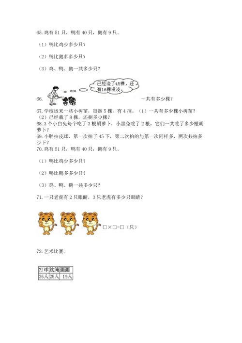 小学二年级上册数学应用题100道带下载答案.docx