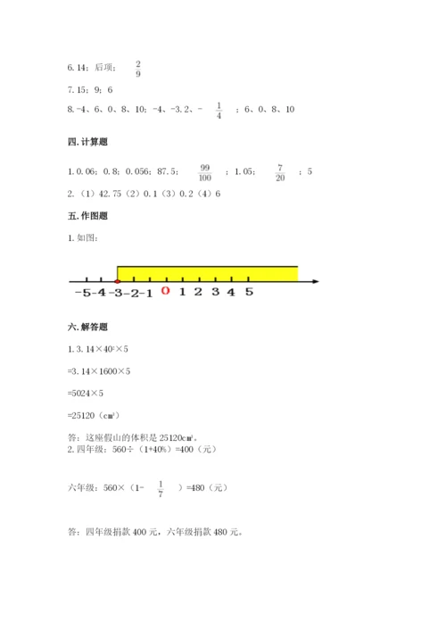 北师大版小学六年级下册数学期末综合素养测试卷ab卷.docx