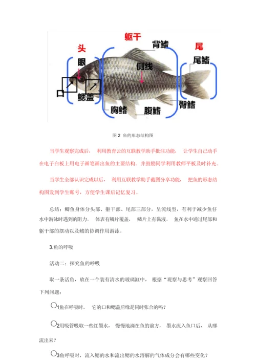 《鱼》教学设计  (八年级生物精品教案)105239.docx