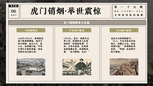 复古报纸风历史人物介绍林则徐