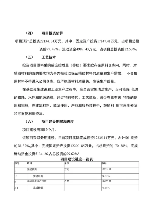 电子元器件投资项目建设申请报告范文