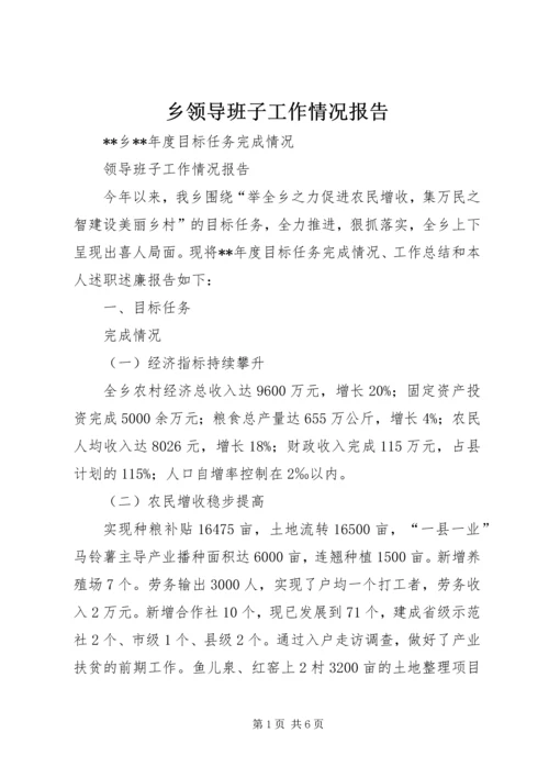 乡领导班子工作情况报告.docx