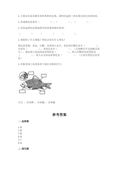 教科版小学科学一年级下册期末测试卷（精品）.docx