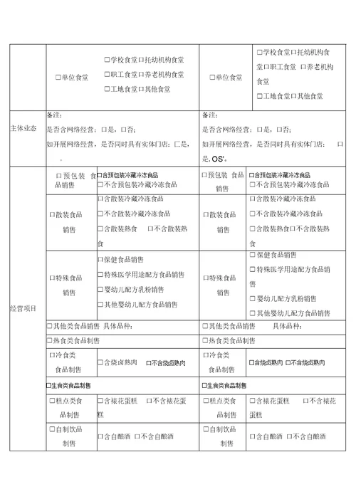 食品经营许可证变更申请书