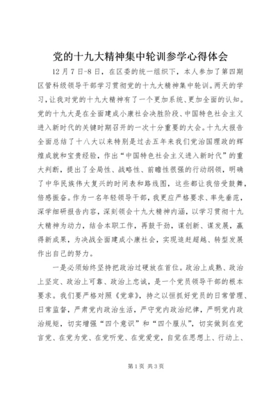 党的十九大精神集中轮训参学心得体会.docx