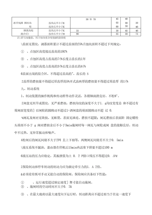 提升机完好标准
