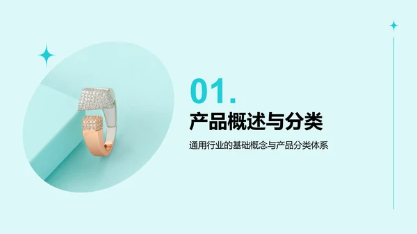 蓝色简约风通用行业产品介绍PPT模板